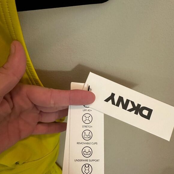 NWT DKNY Ruffle Plunge Underwire Tummy Control One-Piece Swimsuit - Picture 5 of 8